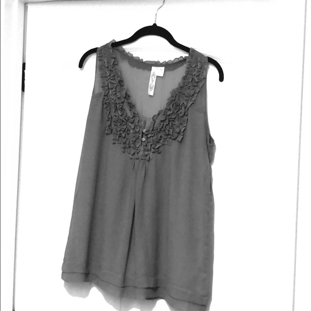 Ruffled Gray Blouse